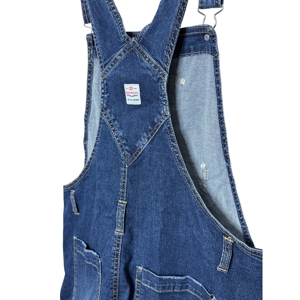 Unionbay NEW Denim Shortalls Large Dark Wash Summer Casual Beach Travel 90s Vibe - Picture 5 of 13